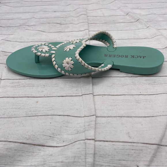 Jack Rogers Womens Mint Green (blueish) White Sandals Size US 6 Hard Plastic - Picture 5 of 10